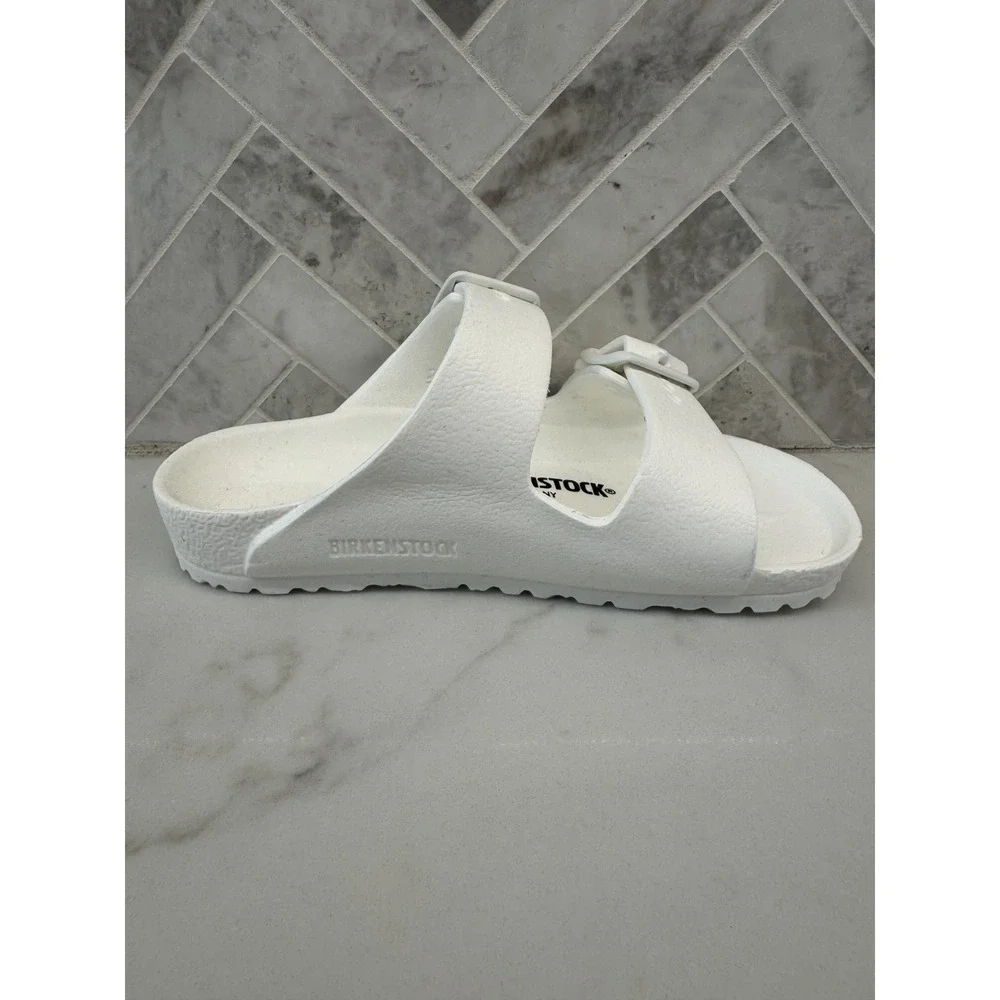 Birkenstock‎ Arizona EVA Sandals Kids Youth Size 9 27 White Double Strap Slides